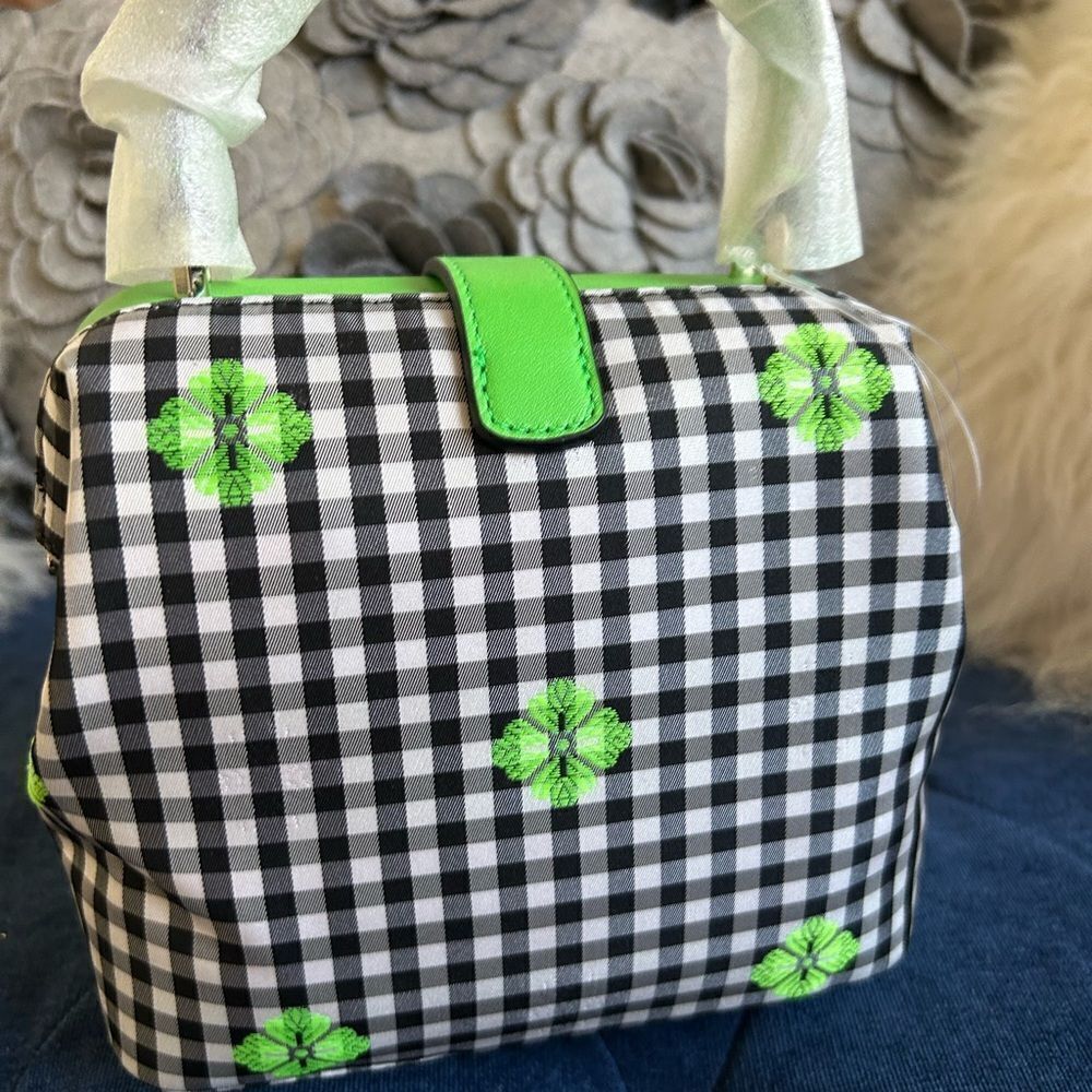 Kate Spade Green and Black Checkered Handbag - Picture 6 of 7